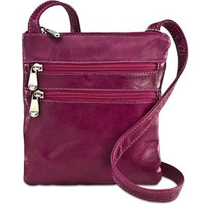 David King & Co. Florentino 3 Zip Cruz Cuerpo Bolsa 3734, Fucsia), 3734F