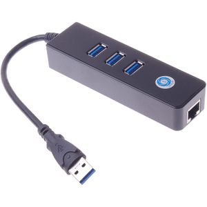 SMAKN® [3-Port USB 3.0 + 1-Port RJ45] 3 puertos USB 3.0 Hub con adaptador de red RJ45 10/100/1000 Gigabit Ethernet Convertidor LAN Alámbrico para Port