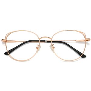 SOJOS gafas de bloqueo de luz azul ojo de gato hipster marco de metal mujeres gafas She Young, Dorado, Medio