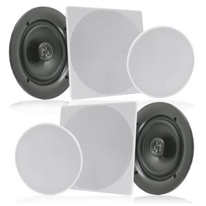 Pyle 10.0" empotrado en pared/techo, altavoces, par, soporte universal de altavoz 2 Vías Flush Mount Home (pdic16106)