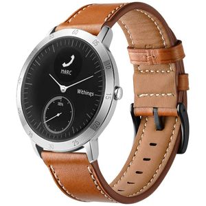 LeafBoat - Reloj inteligente deportivo compatible con Nokia Steel HR (1.575 in), correa de piel auténtica de repuesto compatible con reloj inteligente