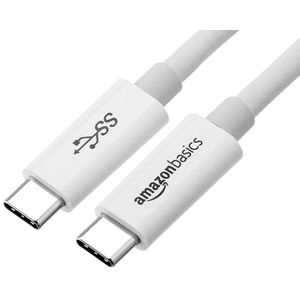 AmazonBasics - Cable USB tipo C a USB tipo C 3.1 Gen1 - 6 pies, color blanco