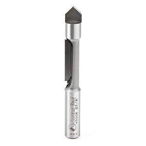 Amana Herramienta 45508 Panel con punta de carburo Piloto 3/8 D x 1 inch CH X 3/8 SHK Single flauta Router Bit