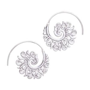 NOVICA Plata de ley 925. mitad arete de aro "Espiral Belleza