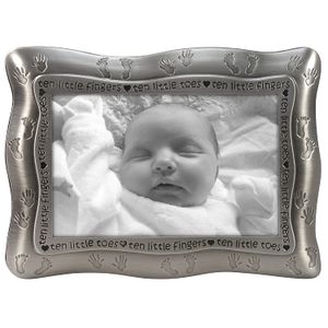 Malden International Designs Ten Little Fingers, Ten Little Toes Marco de fotos (peltre, 4 x 6, Plata