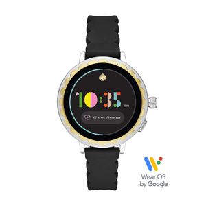 Kate Spade New York Scallop - Reloj de pantalla táctil para mujer (acero inoxidable y silicona), color negro (modelo: KST2008)