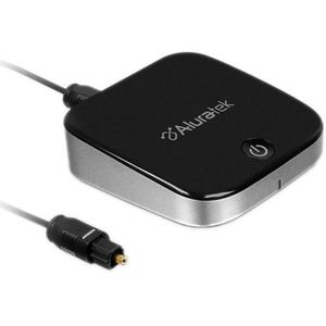 Aluratek ADB1B - Receptor y transmisor de audio Bluetooth (2 en 1, inalámbrico, 0.138 in, AUX, adaptador de audio óptico, emparejamiento con 2 auricul