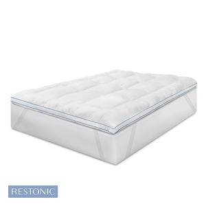restonic híbrido de espuma de memoria de & de fibra de memoria de 3" colchón, Blanco, King