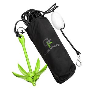 Gradient Fitness - Ancla marina, anclaje plegable de 3.5 libras, kit de anclaje para kayaks, canoas, tablas de remo (SUP), (3.5 libras), Verde