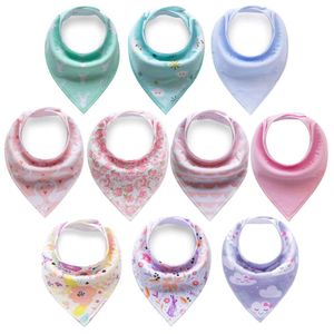 Cherub - Juego de baberos de bandana para bebé, 10 unidades, ideal para dentición, niños y niñas