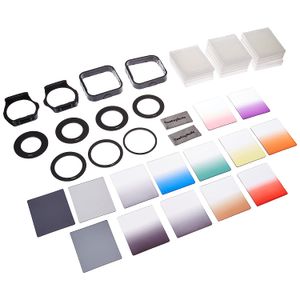 CowboyStudio – Completo Kit de filtro cuadrado compatibles con Cokin P Series – Incluye: Filtro Filtros Anillo Adaptador + Soportes + Campanas + lente