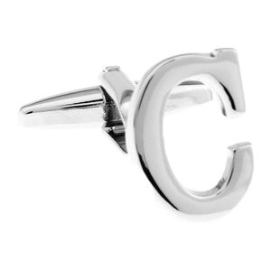 MRCUFF - Gemelos con diseño de letra A-Z con una caja de regalo de presentación y paño de pulido