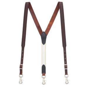 SuspenderStore Men's Border Stamped 1 Inch Wide Western Leather Suspenders