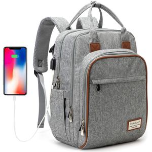 Diaper Bag Backpack, Bagseri Large Baby Bag with Fast-Heating Baby Bottle Warmer, Multifunction Waterproof Travel Backpack Nappy Bag for Mom and Dad w