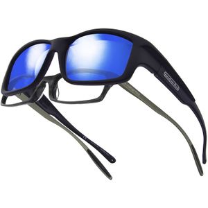 Yamba JP fitovers – Negro Satinado – Objetivo de espejo (ym001bm), color azul