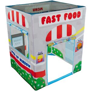 Tienda de campaña para niños con unidad rápida de comida a través - Tienda para niños para juegos de pretender en interiores o exteriores, tienda para