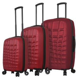 Mia Toro Italia Abstract Croco Hard Side Spinner Juego de equipaje, 3 piezas, rojo