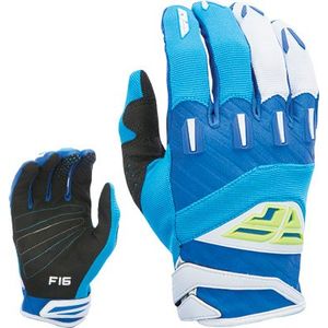 Fly Racing unisex-adult F-16 guantes (azul/Hi-Vis, tamaño 5/jóvenes tamaño mediano)