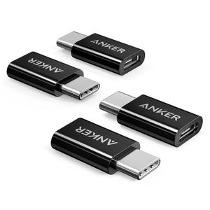 Anker [Pack de 4] USB-C a Micro USB adaptador, convierte la entrada USB tipo C a Micro USB, usos 56 K Resistencia, funciona con Macbook, Chromebook Pi