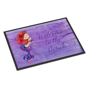 Caroline tesoros de la sirena púrpura Felpudo de Bienvenida, 18" x 27," Multicolor