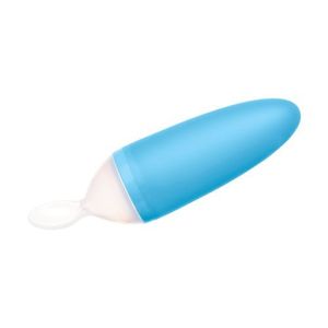Cuchara de silicona para alimento de bebé Squirt con dispensador Boon., Azul