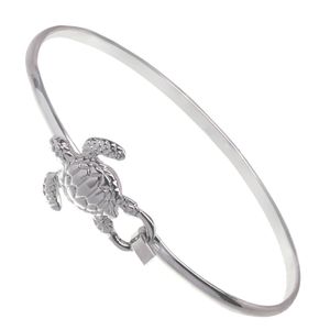 Tortugas de mar pulsera Latch Cuff Silvertone by Cape Cod jewelry-ccj