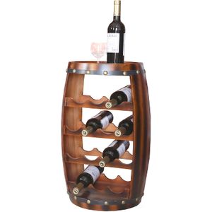 Barril de madera con forma de 14 Botella Vino rack