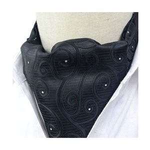 secdtie Hombre Blanco o Negro floral 100% Cravat corbatas de seda jacquard tela Ascot