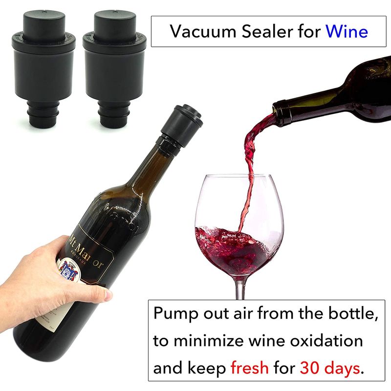 Tapón De Botella Reutilizable Para Vino Y Champán - Sella Al Vacío, De Acero Inoxidable, Mantiene La Frescura