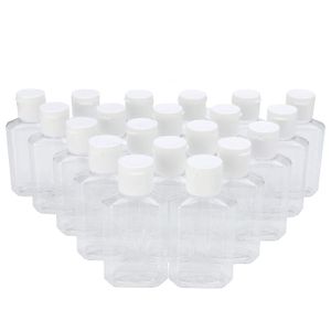 MHO Contenedores transparentes y vacíos para botellas de viaje, de plástico, sin parabenos, 60 ml, 20 unidades