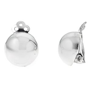 Ritastephens Sterling Silver Polished Clip-on Earrings (Round or Oval)