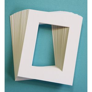 Pack de 25 Conjuntos de foto en blanco 8 x 10 esteras Mattes Matificante para 5 x 7 Photo + Respaldo + Bolsas