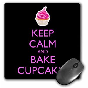 3dRose LLC 8 x 8 x 0.25 inches Alfombrilla de mouse, diseño de texto "Keep Calm And Bake Cupcakes Baking Baker (MP _ _ _ _ _ _ _ _ _ _ de postre 15962