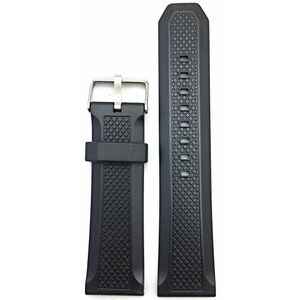 24 mm negro hule Watch Band – -Material cómodo y duradero PVC