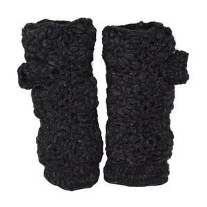 Térmica Lined Cable Knit calentador de brazo guantes sin dedos Agujero para pulgar Guantes manoplas