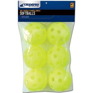 CHAMPRO Poly Pelotas, pack de 6 (Amarillo, 30,5 cm)