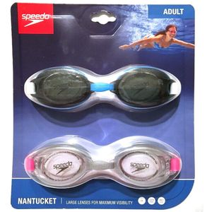 Speedo 7750269 Nantucket - Gafas de natación para adultos (2 unidades, sin látex, antiempañamiento)