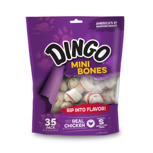 Mini huesos de Dingo, para perros pequeños o de juguete, fabricado con pollo real.