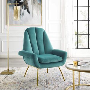 Modway EEI-3460-TEA Summit Accent Performance - Sillón de terciopelo, color azul