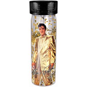 Spoontiques 20156 Elvis Presley - Botella de agua con purpurina, talla única, color dorado