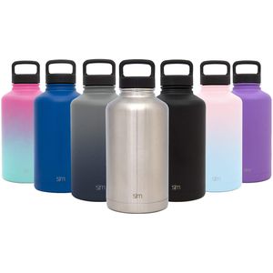 Simple Modern 40oz, 64oz, 84oz Summit Water Bottle + Extra Lid - Wide Mouth Vacuum Insulated 18/8 Stainless Steel Powder Coated