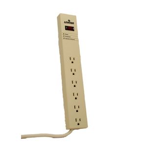Leviton 5300-s15 120 voltios, 15 AMP, protegida contra sobretensiones, 6-outlet franja con interruptor, sensible, 15 pies Longitud del cable de datos,