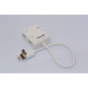 JUNMIN USB Micro USB OTG Combo 2.0HUB + lector de tarjetas (blanco)