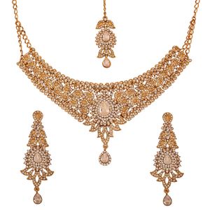 Touchstone - Juego de collar y colgante para mujer, diseño de cachemira con piedras preciosas y estilo indio de Bollywood