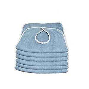 Adultos baberos, rizo W/cierre de velcro – 6PK azul