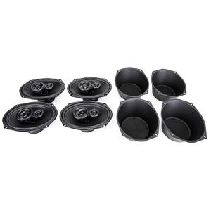 Skar Audio SK69 - Altavoces coaxiales de 3 vías (6 x 9 pulgadas, 350 W, 2 pares) con dos pares de altavoces universales de 5.9 x 9.1 in