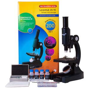 Levenhuk 25649 – S Series 3S NG microscopio monocular, 200 x espejo iluminación Kit de experimentales incluido (azul)