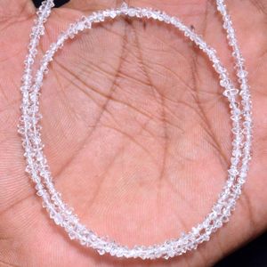 Myhealingworld Herkimer Diamond/Herkimer collar de cuarzo con cuentas de 16.0 in con extensión adicional de 2.0 in. El tamaño de las cuentas varía de