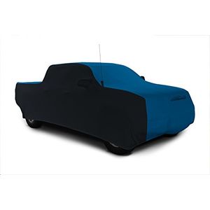 Coverking Custom Fit Car Cover para ciertos modelos de Toyota Tacoma Satin Stretch Grabber azul con laterales negros