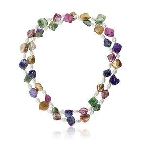 46" Amazing Multicolor Agua dulce Cultivadas Perla & Shell perlas collar